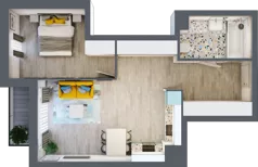 2 pokoje, mieszkanie 50,73 m², piętro 4, oferta nr A-A4M2, Osiedle Blask, Łódź, Bałuty, ul. Smugowa 24