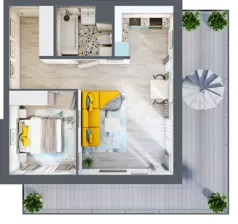 2 pokoje, mieszkanie 45,84 m², piętro 5, oferta nr A-A5M4, Osiedle Blask, Łódź, Bałuty, ul. Smugowa 24