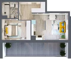 2 pokoje, mieszkanie 41,59 m², piętro 1, oferta nr A-A1M5, Osiedle Blask, Łódź, Bałuty, ul. Smugowa 24
