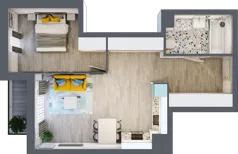 2 pokoje, mieszkanie 50,73 m², piętro 5, oferta nr A-A5M2, Osiedle Blask, Łódź, Bałuty, ul. Smugowa 24