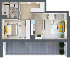 2 pokoje, mieszkanie 41,59 m², piętro 3, oferta nr A-A3M5, Osiedle Blask, Łódź, Bałuty, ul. Smugowa 24