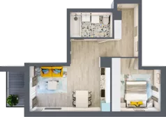 2 pokoje, mieszkanie 44,61 m², piętro 3, oferta nr B-A3M5, Osiedle Blask, Łódź, Bałuty, ul. Smugowa 24