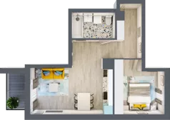 2 pokoje, mieszkanie 44,61 m², piętro 4, oferta nr B-A4M5, Osiedle Blask, Łódź, Bałuty, ul. Smugowa 24