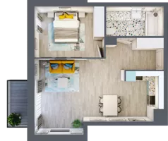 2 pokoje, mieszkanie 52,03 m², piętro 3, oferta nr B-B3M2, Osiedle Blask, Łódź, Bałuty, ul. Smugowa 24