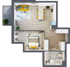 2 pokoje, mieszkanie 49,64 m², piętro 3, oferta nr B-A3M2, Osiedle Blask, Łódź, Bałuty, ul. Smugowa 24