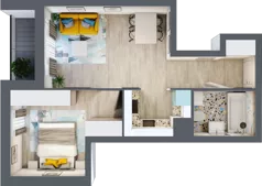 2 pokoje, mieszkanie 40,39 m², piętro 2, oferta nr B-C2M3, Osiedle Blask, Łódź, Bałuty, ul. Smugowa 24