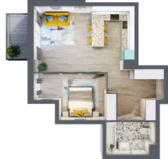 2 pokoje, mieszkanie 49,64 m², piętro 4, oferta nr B-A4M2, Osiedle Blask, Łódź, Bałuty, ul. Smugowa 24