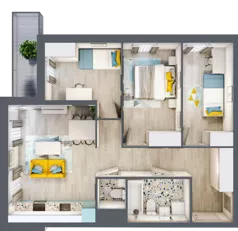 4 pokoje, apartament 68,43 m², piętro 2, oferta nr M.44, Tarasy Śląskie, Chorzów, Chorzów II, ul. 3 Maja