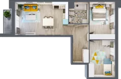 3 pokoje, apartament 61,41 m², piętro 1, oferta nr M.07, Tarasy Śląskie, Chorzów, Chorzów II, ul. 3 Maja