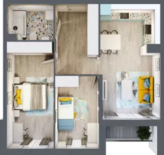 3 pokoje, mieszkanie 59,88 m², piętro 1, oferta nr M.04, Tarasy Śląskie, Chorzów, Chorzów II, ul. 3 Maja