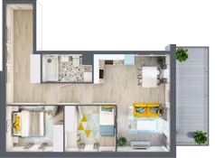 3 pokoje, apartament 58,88 m², parter, oferta nr M.111, Tarasy Śląskie, Chorzów, Chorzów II, ul. 3 Maja