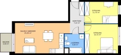 3 pokoje, mieszkanie 65,49 m², piętro 3, oferta nr M.83, Tarasy Śląskie, Chorzów, Chorzów II, ul. 3 Maja 94