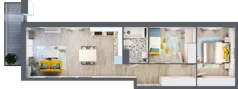 3 pokoje, mieszkanie 58,21 m², piętro 4, oferta nr M.100, Tarasy Śląskie, Chorzów, Chorzów II, ul. 3 Maja
