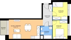 3 pokoje, mieszkanie 56,79 m², piętro 4, oferta nr M.53, Tarasy Śląskie, Chorzów, Chorzów II, ul. 3 Maja 94