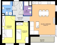 3 pokoje, mieszkanie 69,33 m², piętro 4, oferta nr M.24, Tarasy Śląskie, Chorzów, Chorzów II, ul. 3 Maja 94