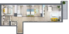 4 pokoje, mieszkanie 70,29 m², piętro 2, oferta nr M.08, Tarasy Śląskie, Chorzów, Chorzów II, ul. 3 Maja