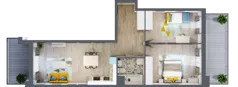 3 pokoje, mieszkanie 69,28 m², piętro 1, oferta nr M.68, Tarasy Śląskie, Chorzów, Chorzów II, ul. 3 Maja