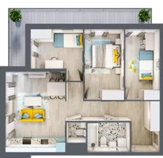 4 pokoje, apartament 68,43 m², piętro 1, oferta nr M.38, Tarasy Śląskie, Chorzów, Chorzów II, ul. 3 Maja