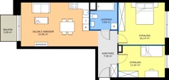 3 pokoje, mieszkanie 67,14 m², piętro 1, oferta nr M.118, Tarasy Śląskie, Chorzów, Chorzów II, ul. 3 Maja 94