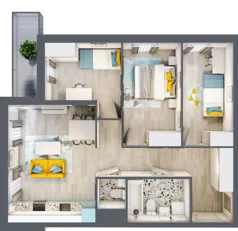 4 pokoje, mieszkanie 68,43 m², piętro 3, oferta nr M.50, Tarasy Śląskie, Chorzów, Chorzów II, ul. 3 Maja
