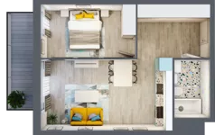 2 pokoje, apartament 43,10 m², piętro 2, oferta nr M.81, Tarasy Śląskie, Chorzów, Chorzów II, ul. 3 Maja 94