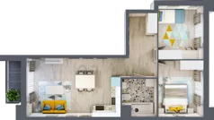 3 pokoje, apartament 56,79 m², piętro 1, oferta nr M.35, Tarasy Śląskie, Chorzów, Chorzów II, ul. 3 Maja