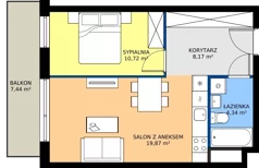 2 pokoje, mieszkanie 43,10 m², piętro 1, oferta nr M.72, Tarasy Śląskie, Chorzów, Chorzów II, ul. 3 Maja 94