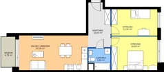 3 pokoje, mieszkanie 69,28 m², piętro 5, oferta nr M.104, Tarasy Śląskie, Chorzów, Chorzów II, ul. 3 Maja 94