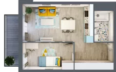 2 pokoje, mieszkanie 42,34 m², piętro 2, oferta nr M.45, Tarasy Śląskie, Chorzów, Chorzów II, ul. 3 Maja