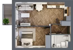 2 pokoje, mieszkanie 40,95 m², parter, oferta nr M8, Osiedle Św. Barbary, Tarnobrzeg, Siarkowiec, ul. Świętej Barbary 9a