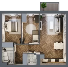 3 pokoje, mieszkanie 66,03 m², piętro 1, oferta nr M12, Osiedle Św. Barbary, Tarnobrzeg, Siarkowiec, ul. Świętej Barbary 9a