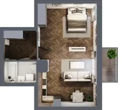 2 pokoje, mieszkanie 45,85 m², piętro 2, oferta nr M24, Osiedle Św. Barbary, Tarnobrzeg, Siarkowiec, ul. Świętej Barbary 9a