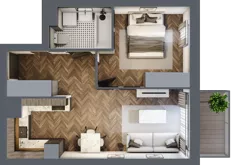 2 pokoje, mieszkanie 41,18 m², parter, oferta nr M82, Osiedle Św. Barbary, Tarnobrzeg, Siarkowiec, ul. Świętej Barbary 9a