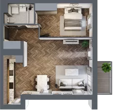 2 pokoje, mieszkanie 54,82 m², parter, oferta nr M84, Osiedle Św. Barbary, Tarnobrzeg, Siarkowiec, ul. Świętej Barbary 9a