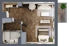 2 pokoje, mieszkanie 40,32 m², piętro 1, oferta nr M88, Osiedle Św. Barbary, Tarnobrzeg, Siarkowiec, ul. Świętej Barbary 9a