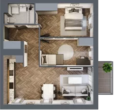 3 pokoje, mieszkanie 59,08 m², piętro 2, oferta nr M100, Osiedle Św. Barbary, Tarnobrzeg, Siarkowiec, ul. Świętej Barbary 9a