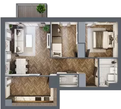 3 pokoje, mieszkanie 63,62 m², piętro 2, oferta nr M101, Osiedle Św. Barbary, Tarnobrzeg, Siarkowiec, ul. Świętej Barbary 9a