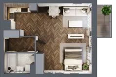 2 pokoje, mieszkanie 40,32 m², piętro 3, oferta nr M104, Osiedle Św. Barbary, Tarnobrzeg, Siarkowiec, ul. Świętej Barbary 9a