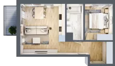 2 pokoje, mieszkanie 41,39 m², piętro 2, oferta nr M10, Apartamenty Jordanowska, Warszawa, Praga Południe, Gocławek, ul. Jordanowska 18