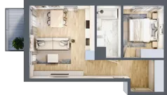 2 pokoje, mieszkanie 41,39 m², piętro 1, oferta nr M05, Apartamenty Jordanowska, Warszawa, Praga Południe, Gocławek, ul. Jordanowska 18