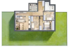 4 pokoje, mieszkanie 73,11 m², parter, oferta nr M03, Apartamenty Jordanowska, Warszawa, Praga Południe, Gocławek, ul. Jordanowska 18