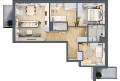 4 pokoje, mieszkanie 62,37 m², piętro 3, oferta nr M14, Apartamenty Jordanowska, Warszawa, Praga Południe, Gocławek, ul. Jordanowska 18