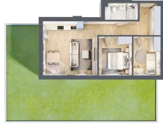 3 pokoje, mieszkanie 54,55 m², parter, oferta nr M01, Apartamenty Jordanowska, Warszawa, Praga Południe, Gocławek, ul. Jordanowska 18