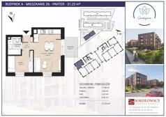 2 pokoje, mieszkanie 31,23 m², parter, oferta nr A26, Spokojna Przyszłość, Białystok, Młodych, ul. Spokojna