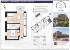 2 pokoje, mieszkanie 39,37 m², piętro 1, oferta nr A07, Spokojna Przyszłość, Białystok, Młodych, ul. Spokojna