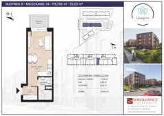 1 pokój, mieszkanie 26,63 m², piętro 3, oferta nr B24, Spokojna Przyszłość, Białystok, Młodych, ul. Spokojna