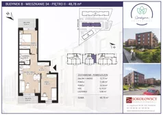 3 pokoje, mieszkanie 48,78 m², piętro 2, oferta nr B34, Spokojna Przyszłość, Białystok, Młodych, ul. Spokojna