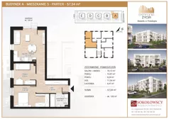 3 pokoje, mieszkanie 57,08 m², piętro 2, oferta nr B17, Symfonia Życia etap I, Białystok, Zawady, ul. Produkcyjna