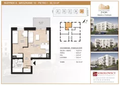 2 pokoje, mieszkanie 32,13 m², piętro 1, oferta nr A10, Symfonia Życia etap I, Białystok, Zawady, ul. Produkcyjna
