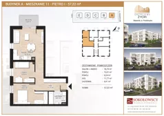 3 pokoje, mieszkanie 57,22 m², piętro 1, oferta nr A11, Symfonia Życia etap I, Białystok, Zawady, ul. Produkcyjna